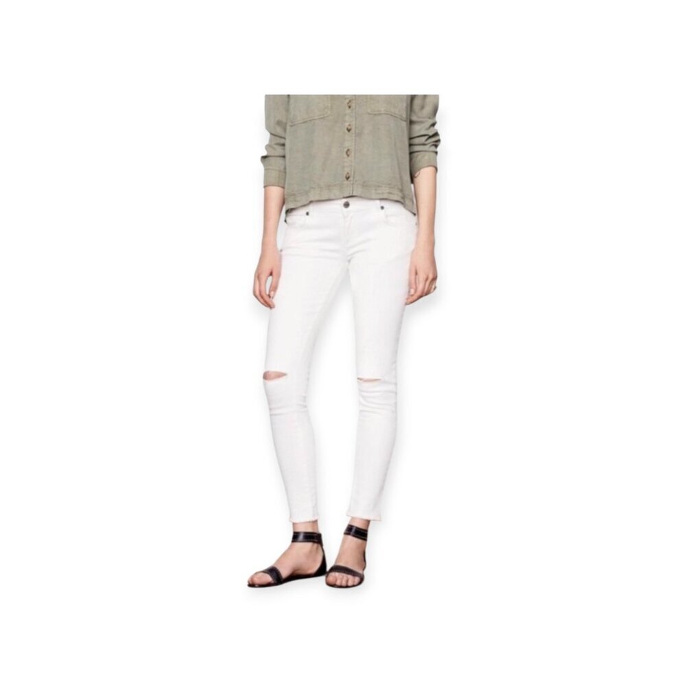 Anine Bing White Distressed Low-Rise Skinny Jeans Size 26 Designer Denim - Picture 16 of 16